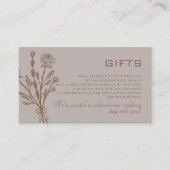 ブラウンフォーマルバラフローラウェディングギフト エンクロージャーカード (正面)