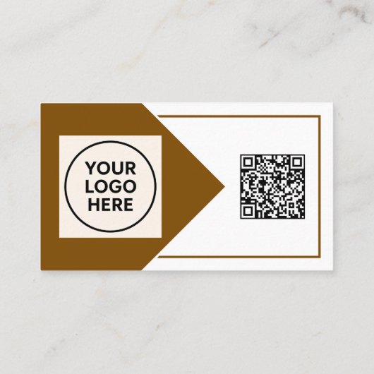 ブラウンフォーマルQRコードプロフェッショナル企業の モダン 名刺 (裏面)