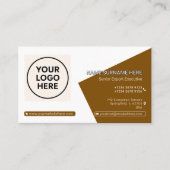 ブラウンフォーマルQRコードプロフェッショナル企業の モダン 名刺 (正面)