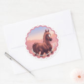 ブラウンフォール誕生日パーティーありがとう ラウンドシール (封筒)