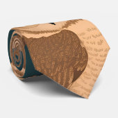 ブラウンフクロウレトロカラフルパタパーソナライズされたーン ネクタイ (ロール)