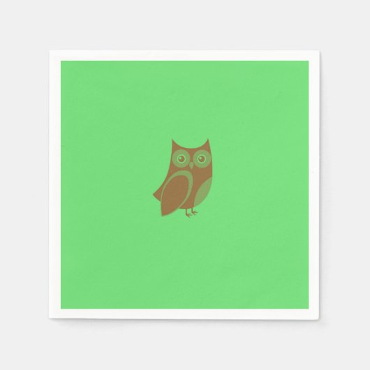 ブラウンフクロウ紙ナプキンス スタンダードカクテルナプキン (正面)