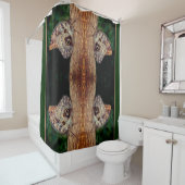ブラウンフクロウ蝶クローズアップ自然抽象芸術 シャワーカーテン (インサイチュ)