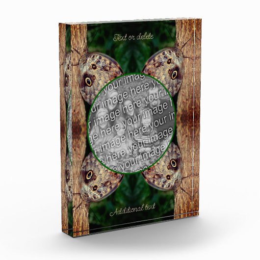 ブラウンフクロウ蝶フレーム自分のフレームを作成 フォトブロック (左)