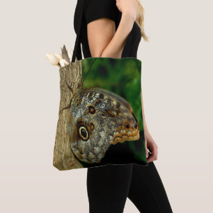 ブラウンフクロウ蝶自然アート トートバッグ