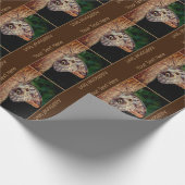 ブラウンフクロウ蝶自然 パーソナライズされた ラッピングペーパー (角)