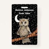 ブラウンフクロルゴールデンアイズブルーネックレススターズムーン バッジ (正面)