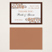 ブラウンフラワーズサンキュー結婚式の引き出物ギフトラベル (正面&裏面)