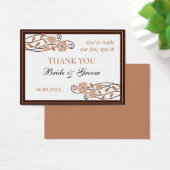 ブラウンフラワーズサンキュー結婚式の引き出物ギフトラベル (デスク)
