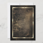 ブラウンフラワーズ金ゴールドフレームゴシッククインセアニラ 招待状 (裏面)