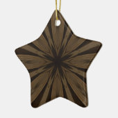 ブラウンフラワー素朴万華鏡のように千変万化するパターンデザイン セラミックオーナメント (左)