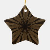 ブラウンフラワー素朴万華鏡のように千変万化するパターンデザイン セラミックオーナメント (裏面)