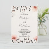 ブラウンフラワー結婚式招待状 招待状 (スタンド正面)