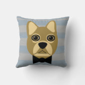 ブラウンフランスのブルドッグストライプズ クッション (裏面)