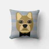 ブラウンフランスのブルドッグストライプズ クッション (正面)