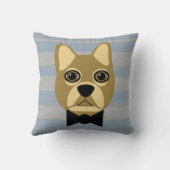 ブラウンフランスのブルドッグストライプズ クッション (裏面)