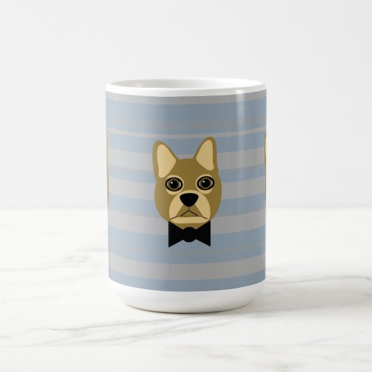 ブラウンフランスのブルドッグストライプズ コーヒーマグカップ (中央)