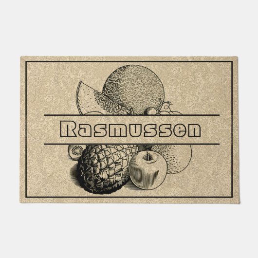 ブラウンフルーツ素朴品種名前をカスタムするへようこそ ドアマット (正面)