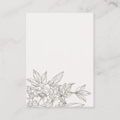 ブラウンフローラスケッチおむつラッフルベビーシャワー エンクロージャーカード (裏面)