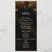 ブラウンフローラバラ秋秋の結婚式メニューカード メニュー (正面)