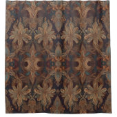 ブラウンフローラボホシャワーカーテン シャワーカーテン (正面)