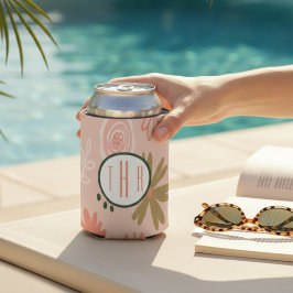 ブラウンフローラモノグラムフォーム 缶クーラー