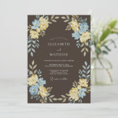 ブラウンフローラルメドウウェディング 招待状 (スタンド正面)