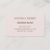 ブラウンフローラ代替先生 名刺 (裏面)