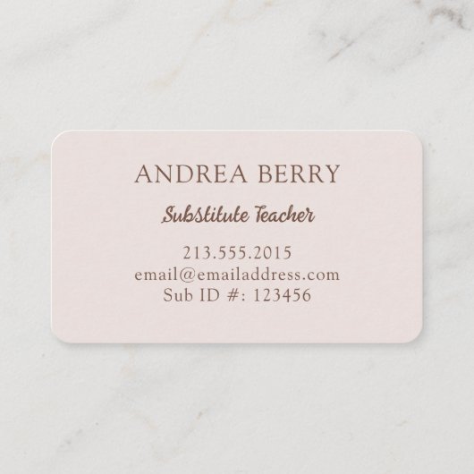 ブラウンフローラ代替先生 名刺 (裏面)