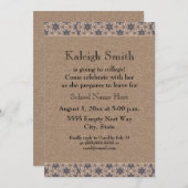 ブラウンフローラ抽象芸術幹パーティの招待状 招待状 (正面/裏面)