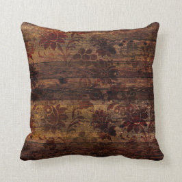ブラウンフローラ素朴ウッド クッション