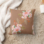 ブラウンフローラ クッション (ブランケット)