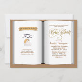 ブラウンブックテーマベビーシャワー招待状(ニュートラル) 招待状 (正面)