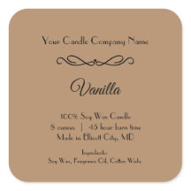 ブラウンブラックキャンドルレーベル華やかな渦巻きミニマリスト