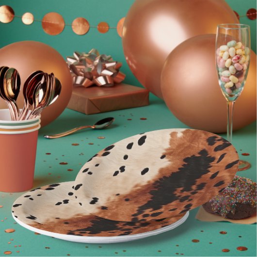 ブラウンブラッククリームコウィド ペーパープレート (複数)