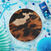 ブラウンブラッククリームコウィド ペーパープレート (パーティー)