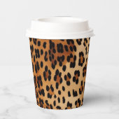 ブラウンブラッククリームヒョウ柄 紙コップ (裏面)