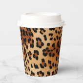 ブラウンブラッククリームヒョウ柄 紙コップ (正面)