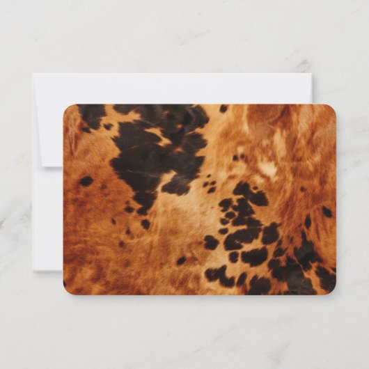 ブラウンブラックコウィドカウボーイ女性のカーボーイウェディングRSVP 出欠カード (裏面)