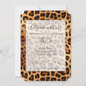 ブラウンブラックゴールデンヒョウ柄 招待状 (正面)