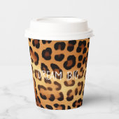ブラウンブラックゴールデンヒョウ柄 紙コップ (正面)