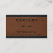 ブラウンブラックステッチ革のテクスチャカスタム文字 名刺 (裏面)
