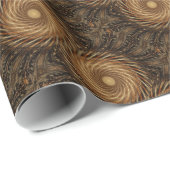 ブラウンブラックスパイラルウェーブ万華鏡のように千変万化するパターンアート ラッピングペーパー (ロールコーナー)