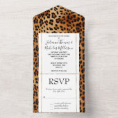 ブラウンブラックレオパードアニマルプリント オールインワン招待状 (内側)