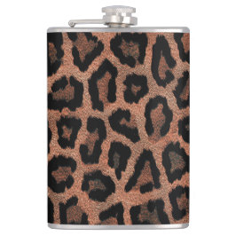 ブラウンブラックレオパードアニマルプリント フラスク