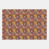 ブラウンブルゴーニュとイエローサークルマンダラ ラッピングペーパーシート (正面3)