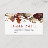 ブラウンブルゴーニュフローラ赤ちゃんシャワーおむつラッフル エンクロージャーカード (正面)