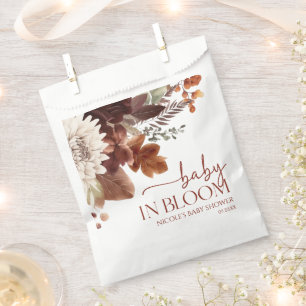 ブラウンブルゴーニュベビーイン開花フローラベビーシャワー フェイバーバッグ
