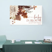 ブラウンブルゴーニュベビーイン開花フローラベビーシャワー 横断幕 (トレードショー)