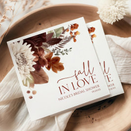 ブラウンブルゴーニュ秋インラブフローラブライダルシャワー スタンダードカクテルナプキン